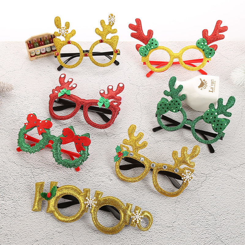 Luminous Christmas novelty glasses | glitter antlers and festive styles