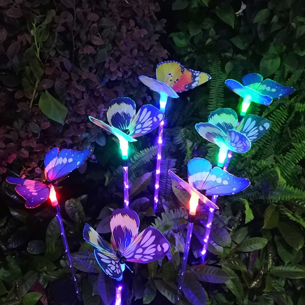 Solar Garden Lights Butterfly Stakes with Color-Changing LEDs in 3- or 6-Pack Sets for Lawn Decor — image 5