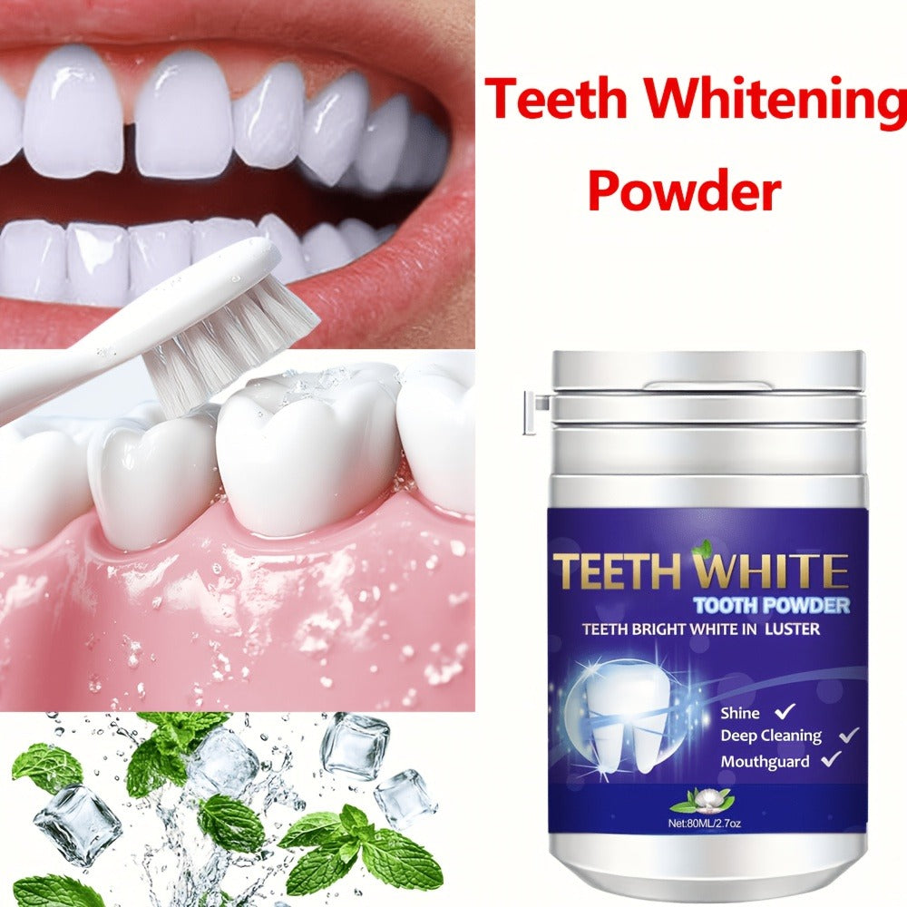 Baking Soda Tooth Powder with Honeysuckle & Mint Extract, Natural Teeth Whitening, Stain Removal & Fresh — image 2