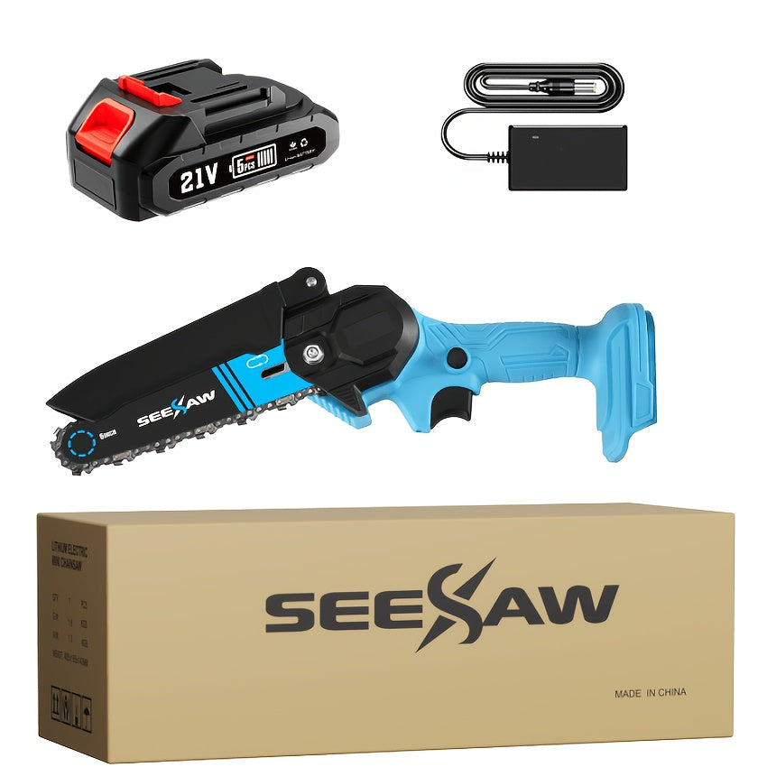 Electric Pole Saw 2-in-1 Cordless with 8" & 6" Chain, 20V 4.0Ah Battery, Adjustable Extendable Tree Pruner for Wood Cutting —