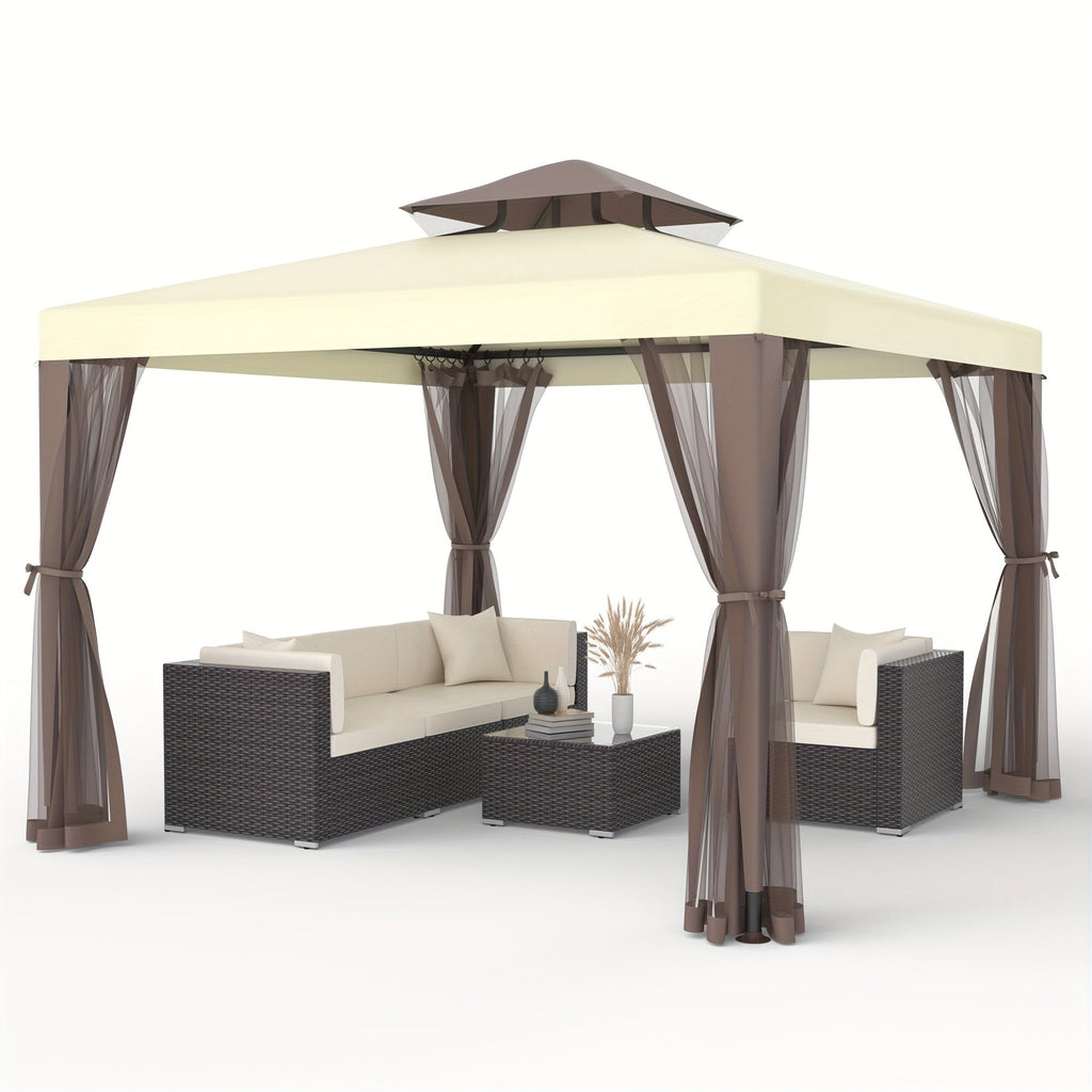 Gazebo Tent 10x10 FT Mosquito Netting Quick Setup Outdoor Canopy for Garden, Yard and Pest Management — image 1