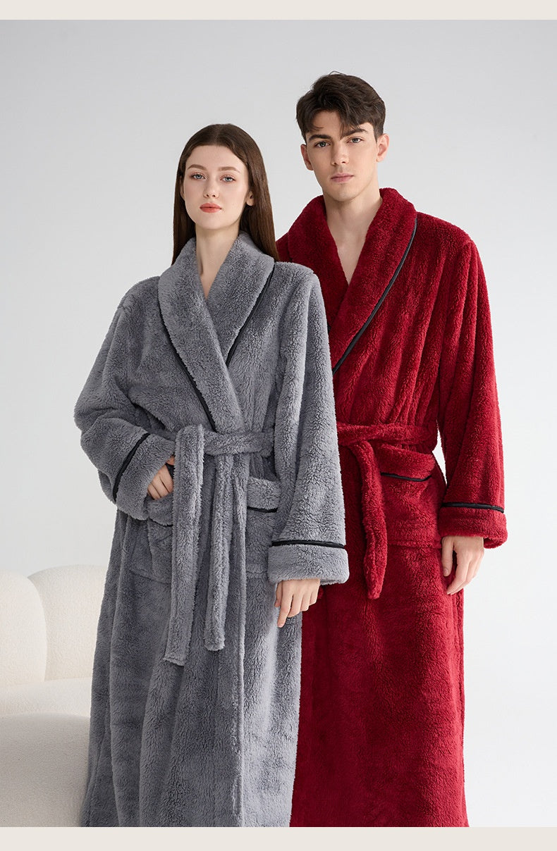 Autumn And Winter Thick Night-robe Couple Style