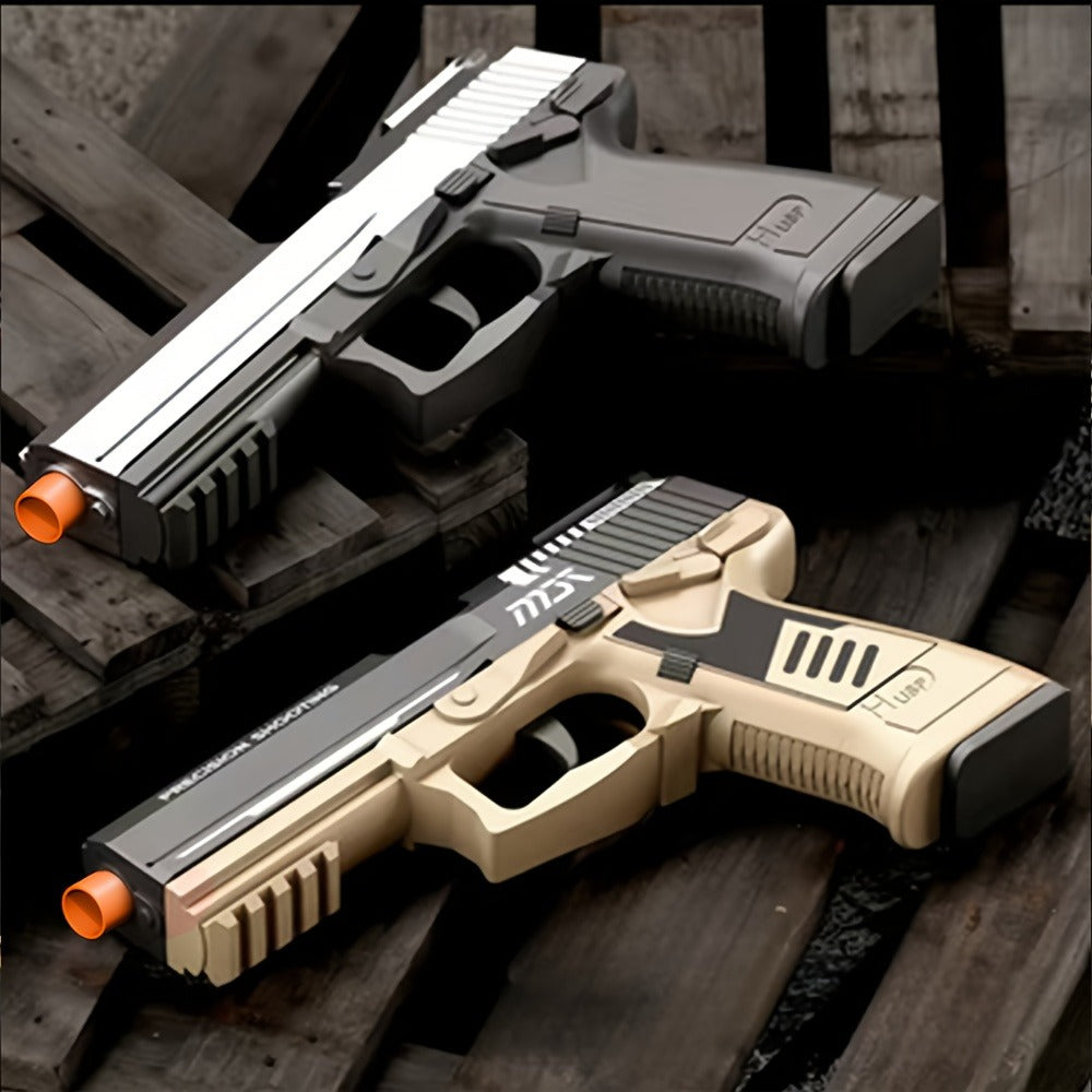 USP Clip Toy Gun Pistol with Continuous Shooting, 100 Bullets & 2 Magazines Rapid Fire Foam Blaster for Kids Boys Girls Ages 