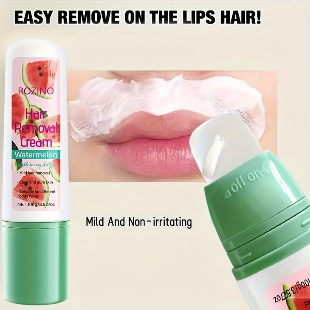 Hair Removal Cream ROZINO 100g Watermelon Roll-On Bottle with Carton for External Body Grooming — image 2