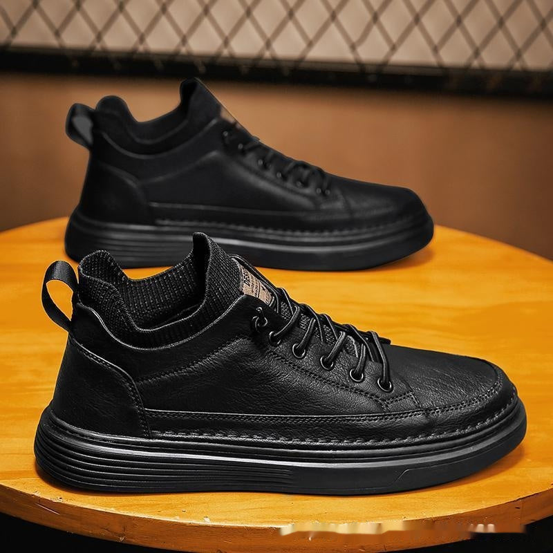Men's Black Non-Slip Sports Sneakers - Lightweight Wear-Resistant Trainers