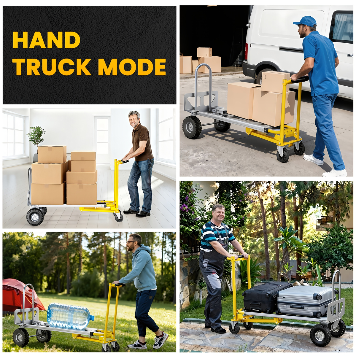 Hand Truck 3-in-1 Aluminum Convertible Dolly, 800-Industrial Utility Trolley with Folding Design for Moving — image 11