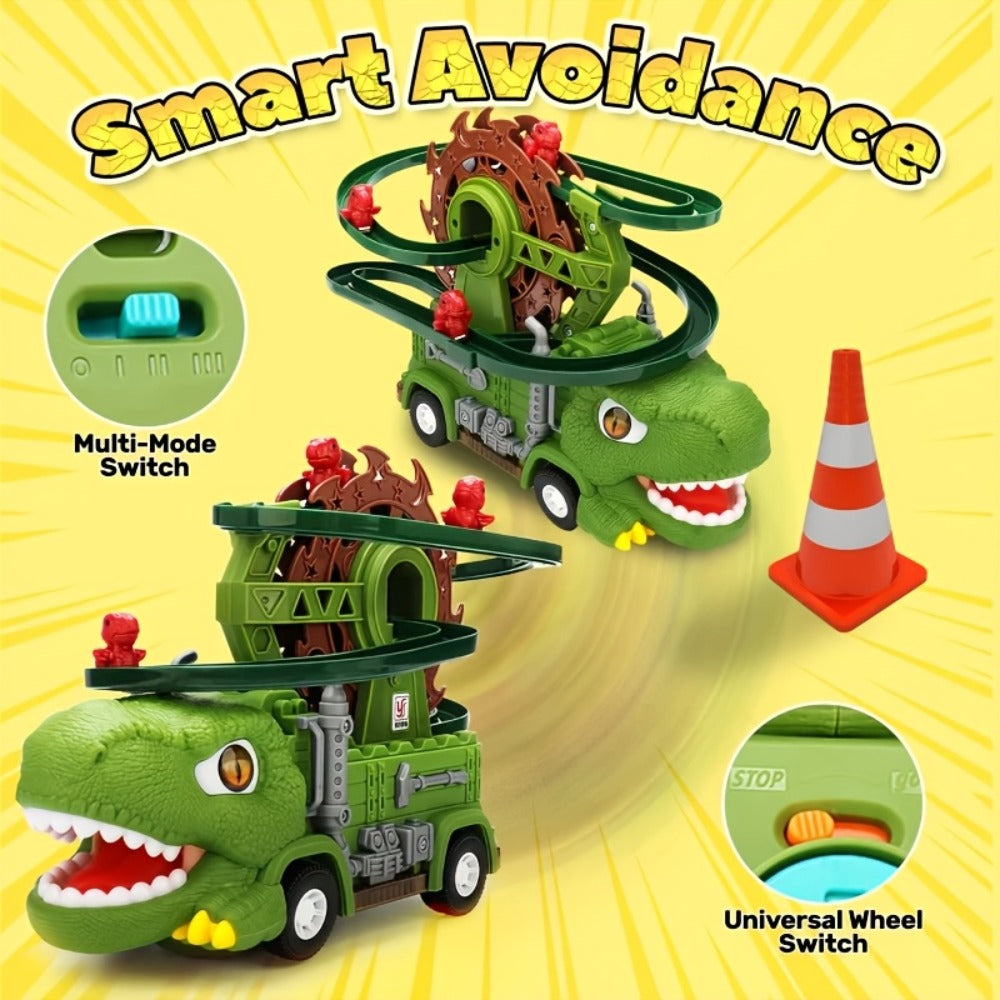 Toddler Dinosaur Track Set Orbital Triceratops Electric Stair Slide Roller Coaster Toy with Music and Lights — image 17