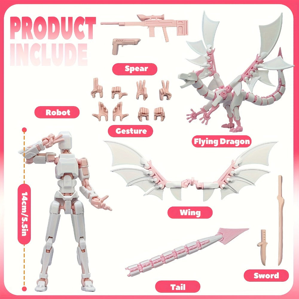 3D Printed Dragon Figurine 2-Piece Set for Garden, Patio and Yard Use, with the Listed Configuration — image 8