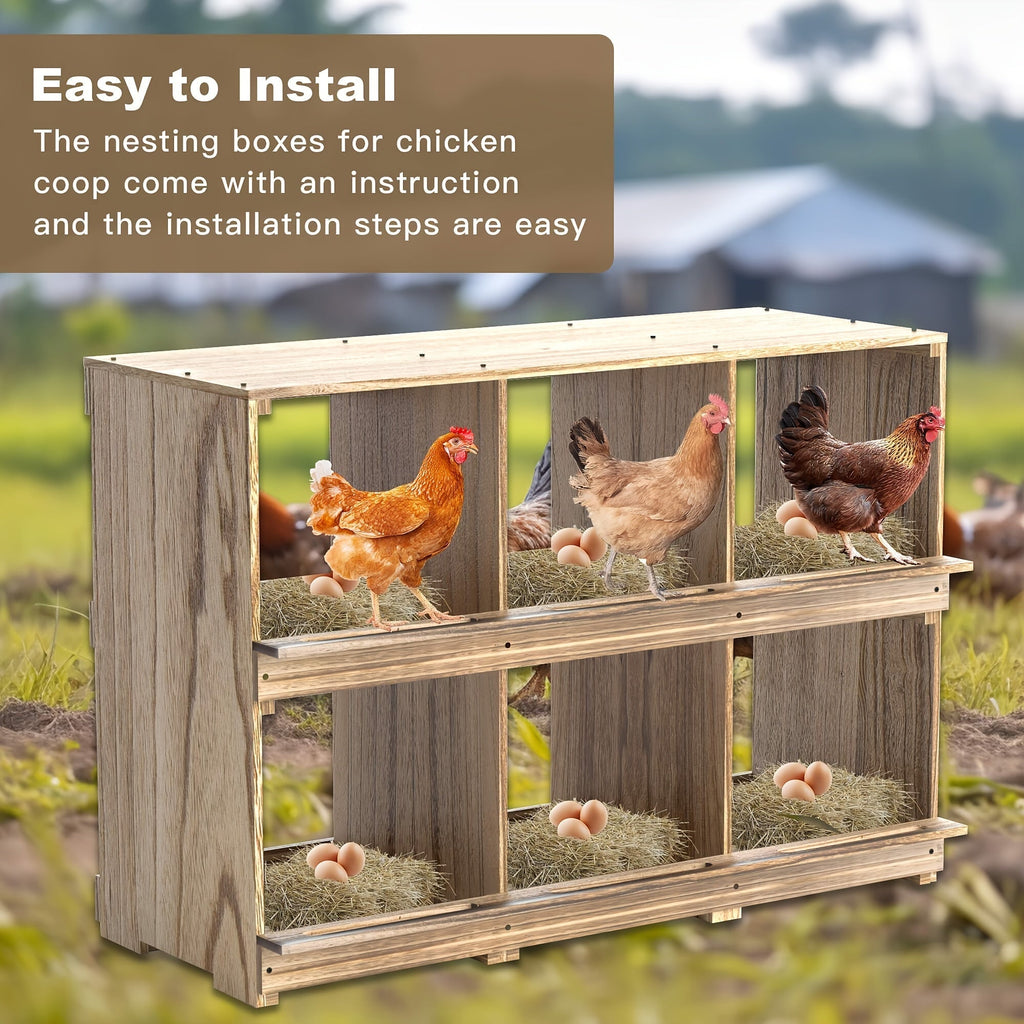 Chicken Nesting Box Wall Mount 4 Compartment Easy Egg Collection — image 3