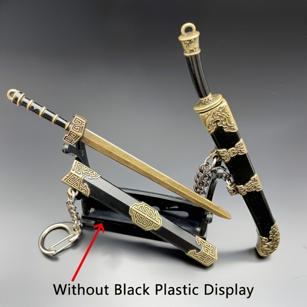 Seven-Piece Miniature Metal Sword Replica Set with Sheaths, Keychains and Ancient-Inspired Display Designs — image 3