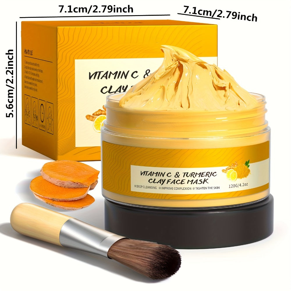 Turmeric Vitamin C Mud Mask 100ml - Deep Cleansing Pore Minimizer Face Mask, Remover Radiant Skin Weekly Skincare for Women —