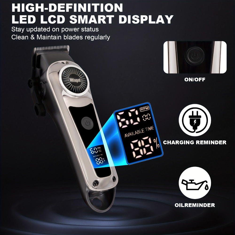 Hair Clipper Whistpot Two- or Four-Piece Cordless Grooming Set with USB Charging and Battery Displays — image 9