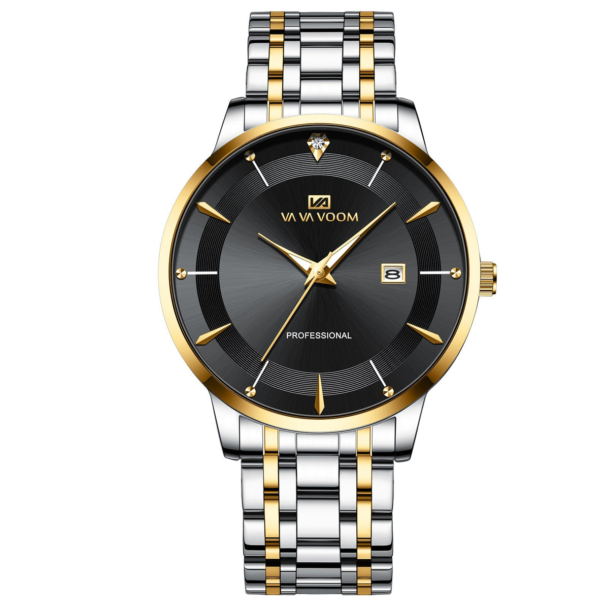 Men's Business Waterproof Stainless Steel Calendar Watch