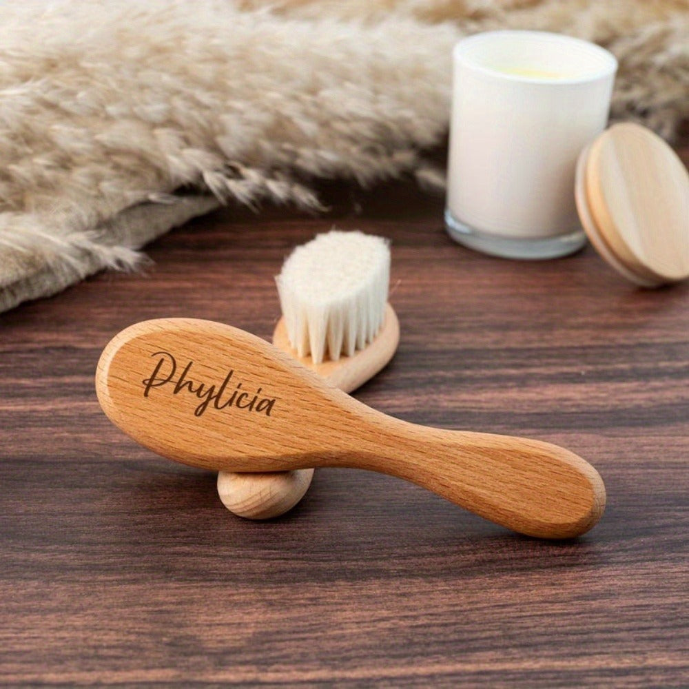 Custom Engraved Baby Brush Personalized Newborn Soft Hair Brush with Name, Unique Keepsake Gift for Baby Shower — image 7