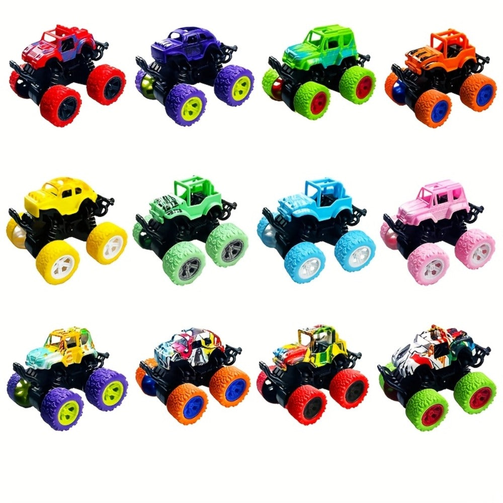 Mini Pull Back Truck Toys Bulk Pack 12pcs, Friction Powered Push & Go Stunt Car Trucks for Boys Girls Kids Teens — image 4