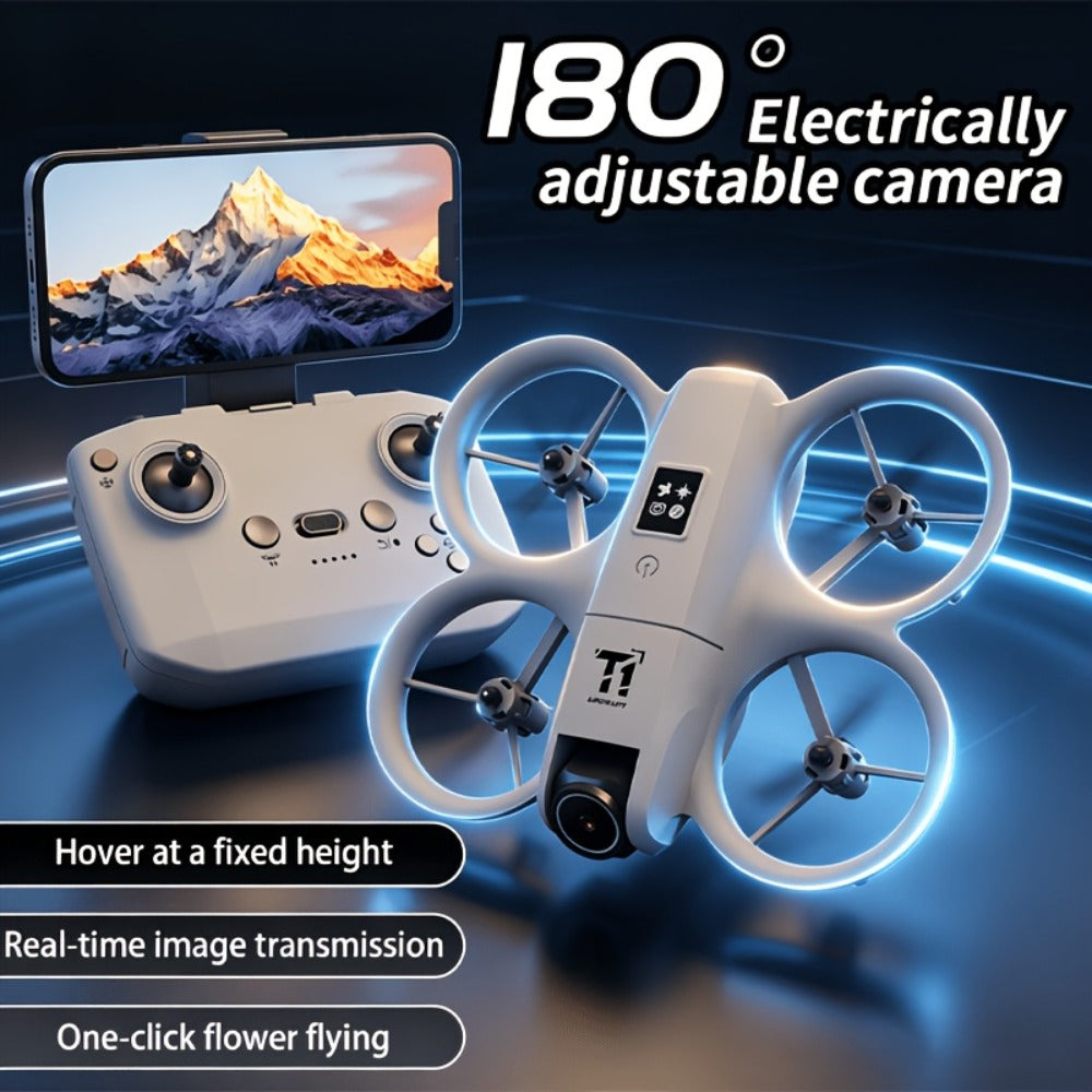 180° Rotating Dual Camera Drone Optical Flow Positioning Gyroscope Stabilization 360° Roll One-Button Takeoff Landing Calibra