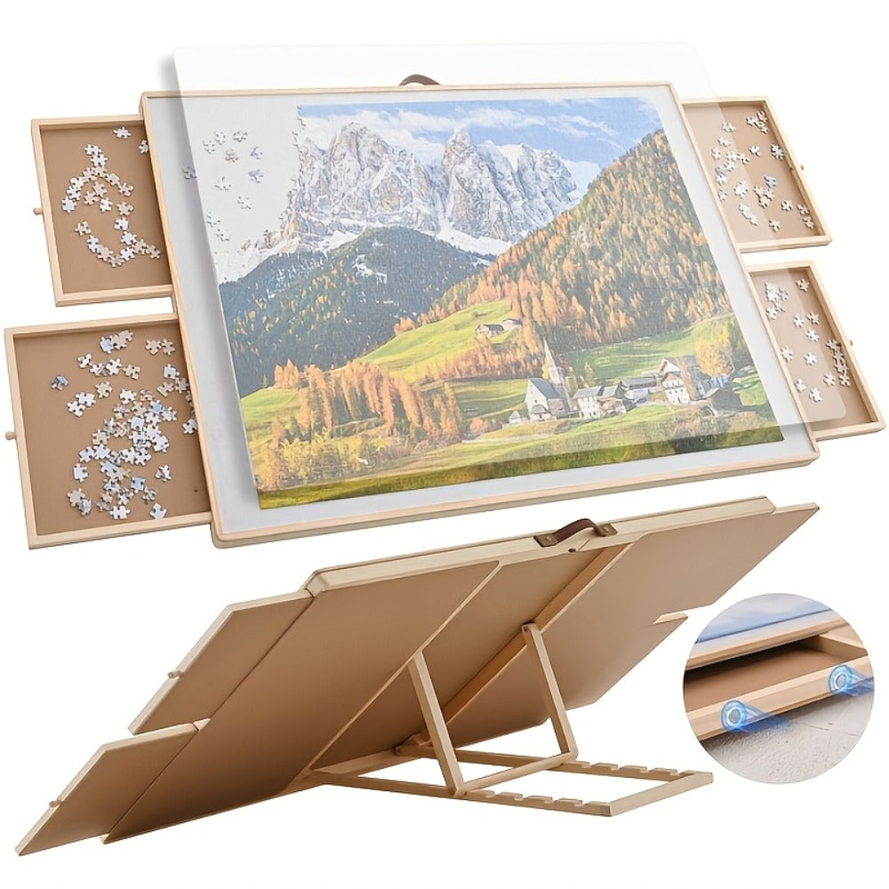 Puzzle Board Table with 2000 Pieces Tilting Surface 41.5"x29.6" — image 1