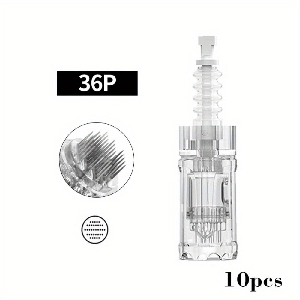 Microneedling Pen Cartridges 10-Pack 36-Pin 0.25mm Replacement Needle Tips for Dr Pen A10 for Bath Time, Home Spa and Persona