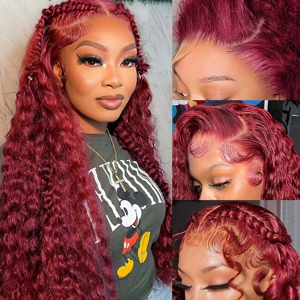 Lace Front Wig 24in Deep Curly Style with 13x4 Lace, 180% Density and Ginger Orange Color Choice — image 2
