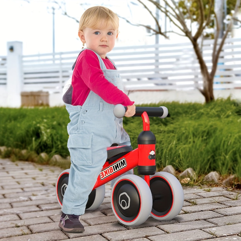 Baby Balance Bike for 1 Year Old Boys Girls No Pedal 4 Wheel Infant Toddler with the Listed Color, Size or Set Options for Ev
