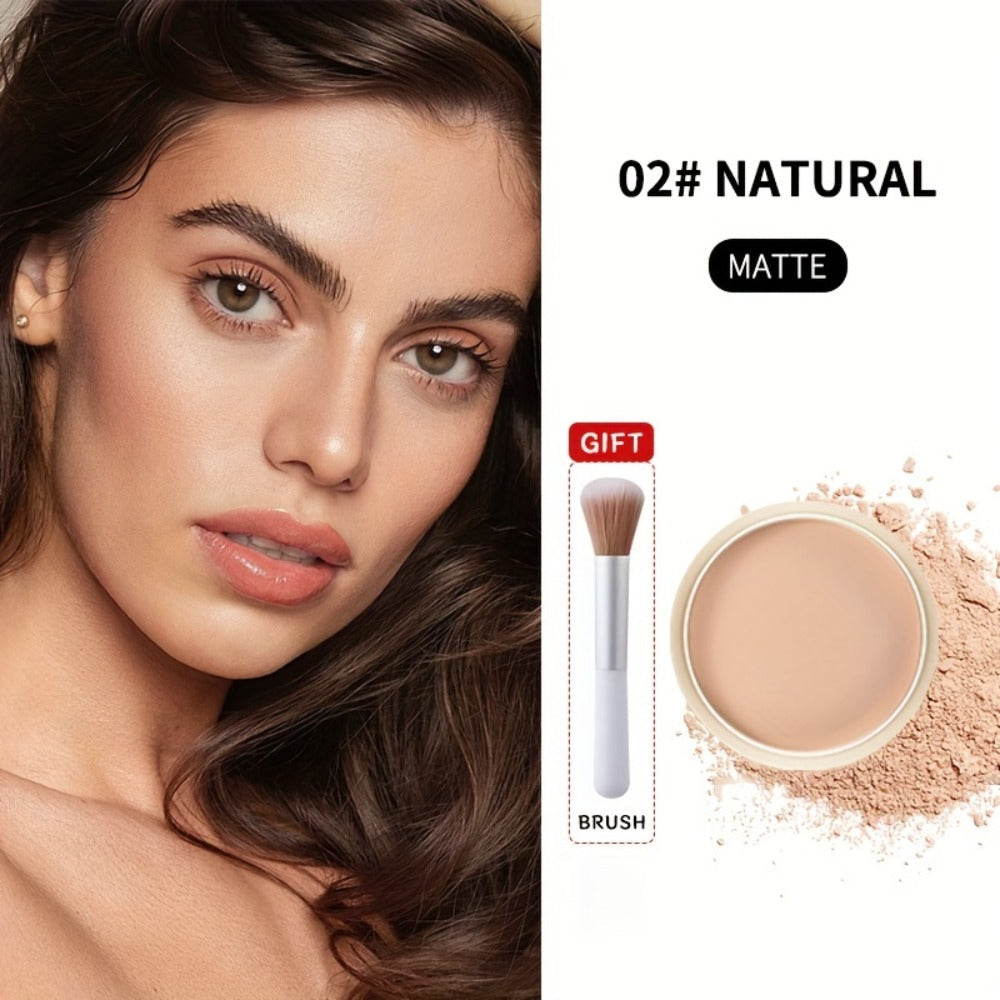 Oil Control Setting Powder Kit with Concealer Puff & Brush – Wet & Dry Dual Formula, Water-Resistant Long-Lasting Matte Finis