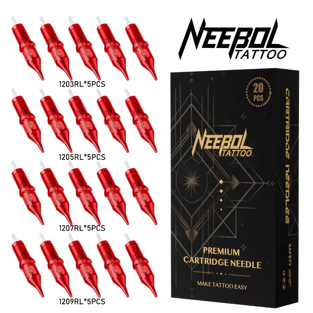 Assorted Tattoo Cartridge Needles Set 20/50pcs - Round Liner Shader Curved Mag Mixed Pack, #10 Bugpin #12 Standard — image 3