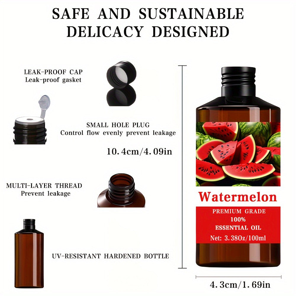 Essential Oil Watermelon Fresh Fruity Aroma in 100ml Bottle for Diffuser, Massage, Meditation and Personal Care — image 5