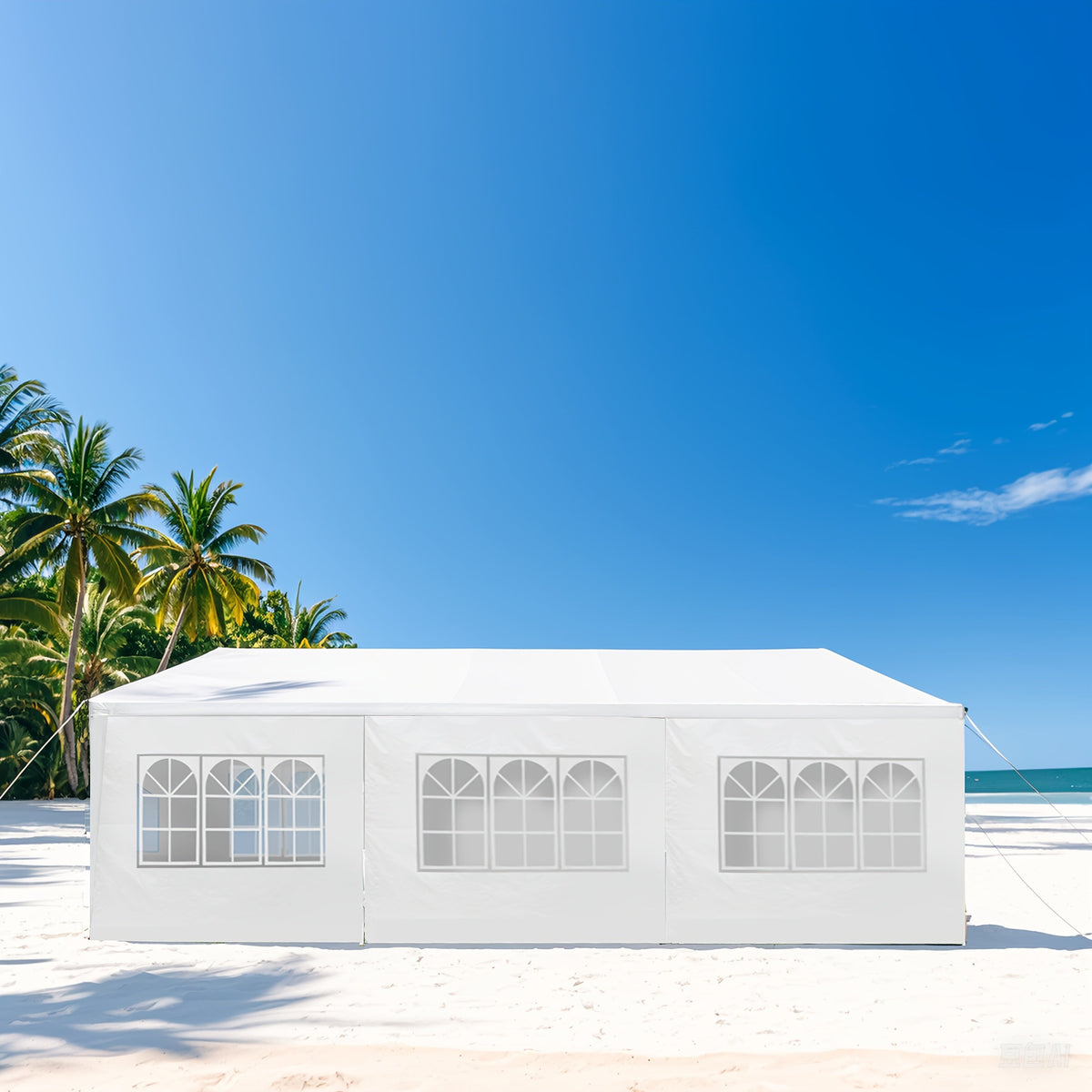 10x30ft Party Tent with Eight Removable Window Sidewalls in Pink, Black or White Color Options — image 5