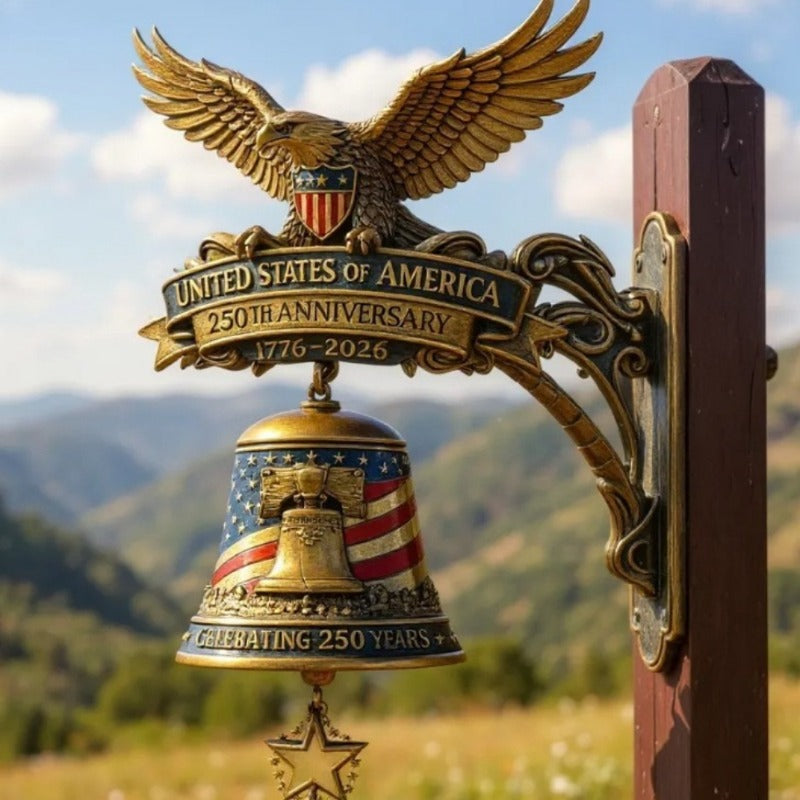 Patriotic Eagle Wind Chime – Vintage Metal Doorbell for Porch & Garden 250th Anniversary — image 4