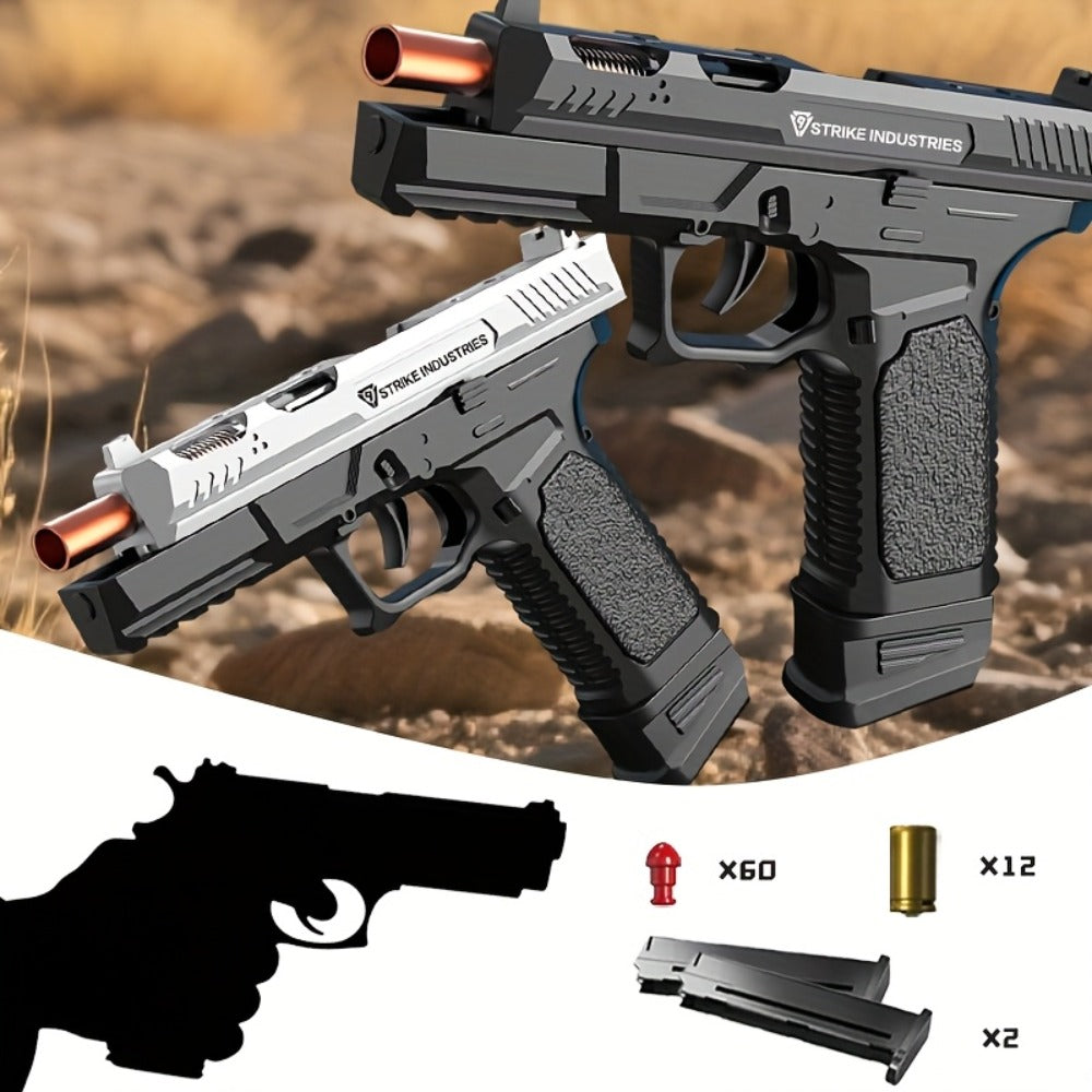 G17 Bullet Toy Gun for Boys, Rapid Fire Foam Dart Blaster Pistol, Realistic Textured Grip, Outdoor Shooting Game Toy — image 