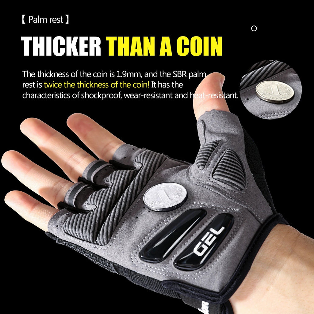 Half finger cycling gloves for men and women liquid silicone shock-absorbing and breathable sports bike fitness gloves