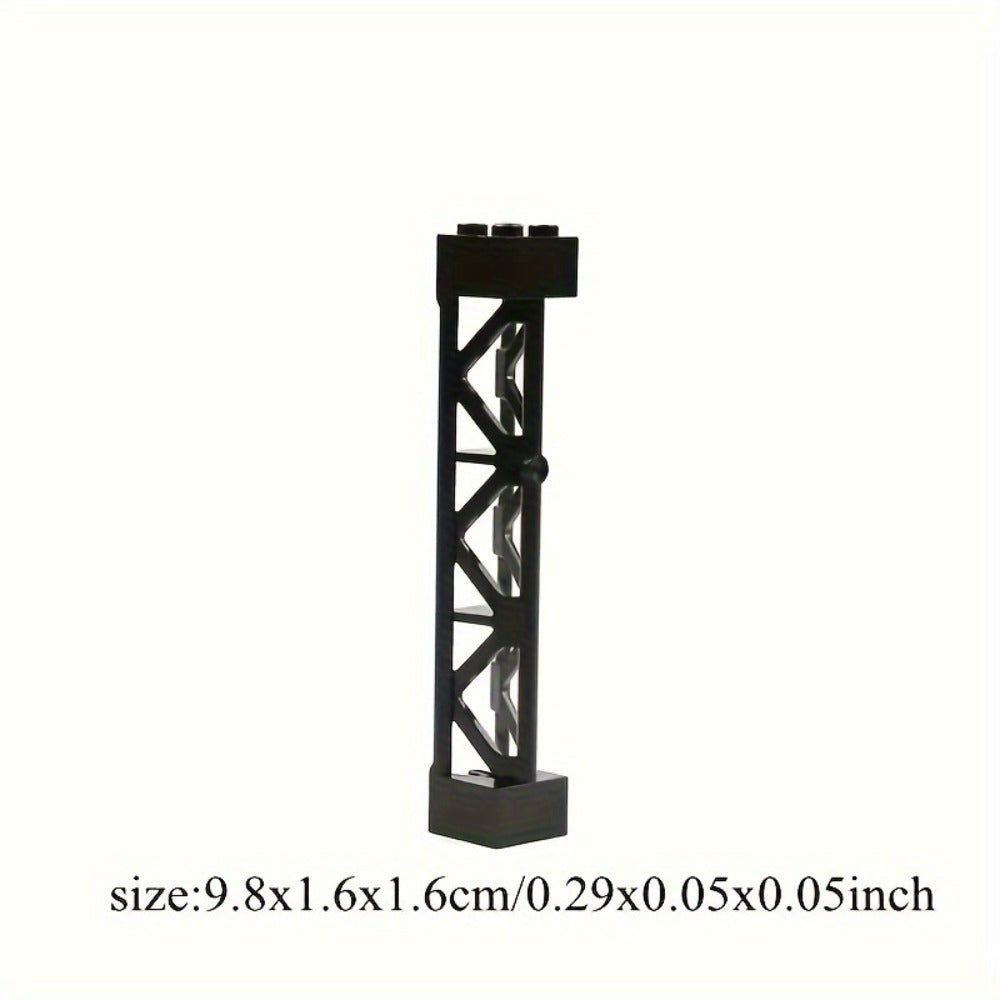 2x2x10 Pillar Support Bricks 20pcs Black – LEGO-Compatible Column Rod Blocks for MOC City Train Girder Military Architecture 