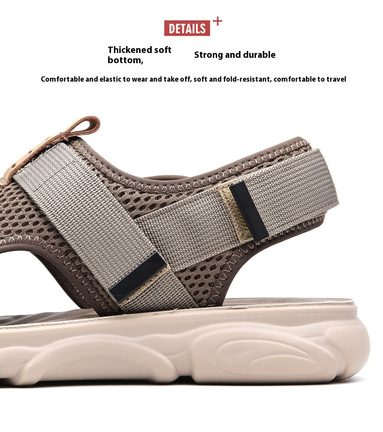 Men's Soft Bottom Non-slip All-matching Outer Wear Roman Beach Shoes