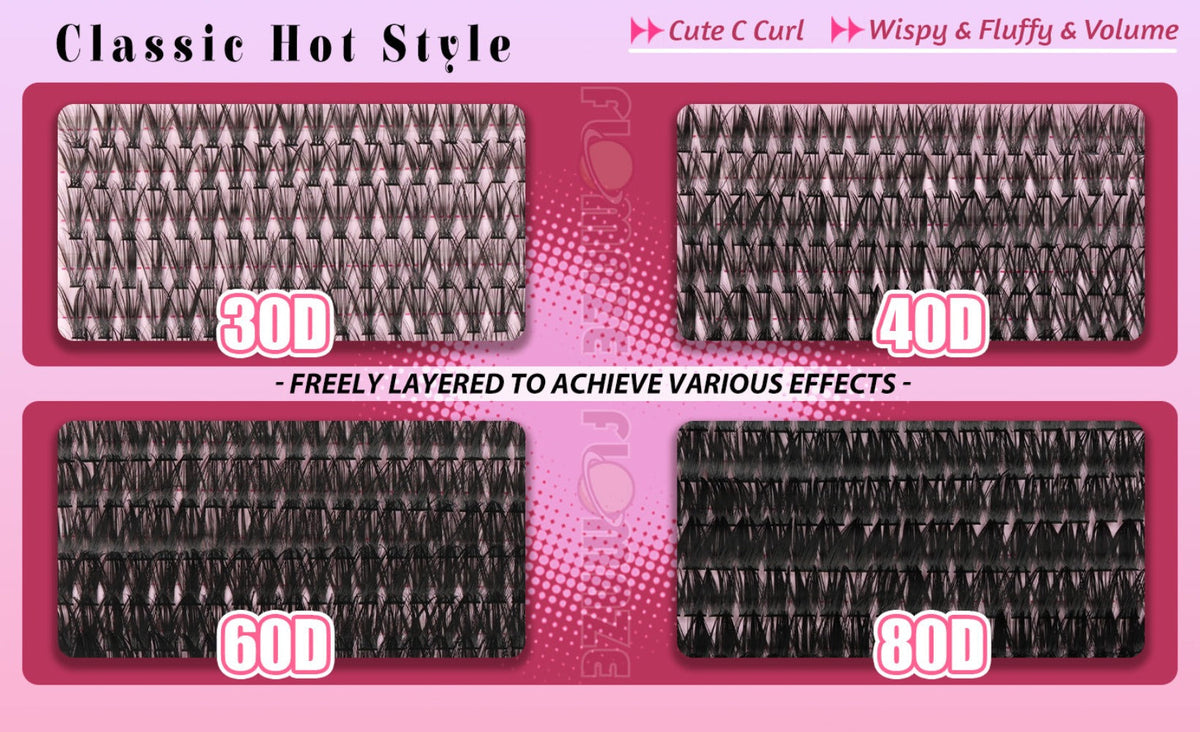 800-Piece 30D–80D Volume Lash Cluster Kit with Mixed 10–16mm Lengths and Pink Application Set — image 10