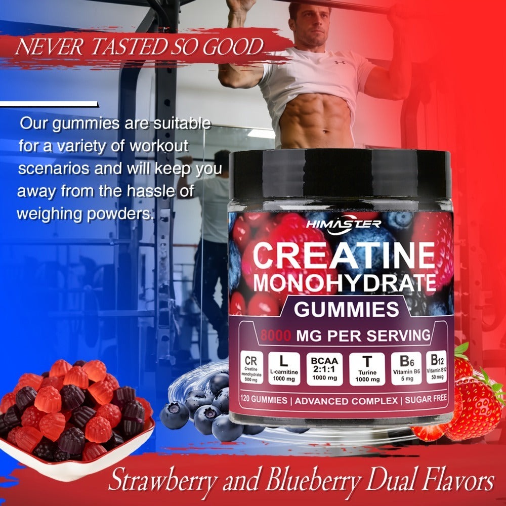 Creatine Monohydrate Gummies 8000mg Blueberry Flavor, with L-Taurine, BCAA, Vitamin B6 & B12 — image 5