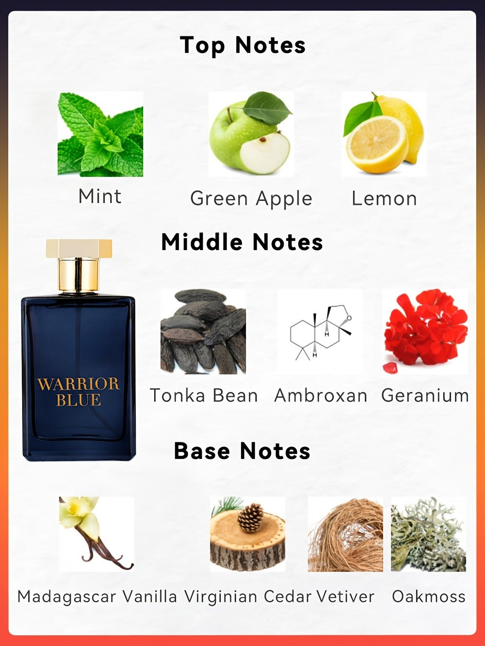 Eau de Toilette Warrior Blue 100ml Spray for Men with Single Bottle or Three-Piece Color Gift Set — image 7