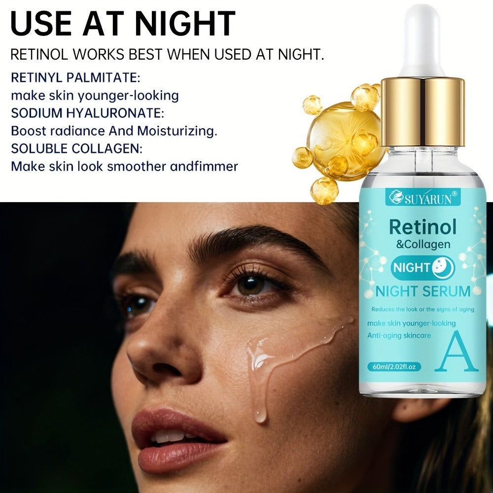 Face Serum Set 4-Piece Day & Night with Vitamin C Retinol Hyaluronic Acid Ceramide - Deep for Bath Time, Home Spa and Persona