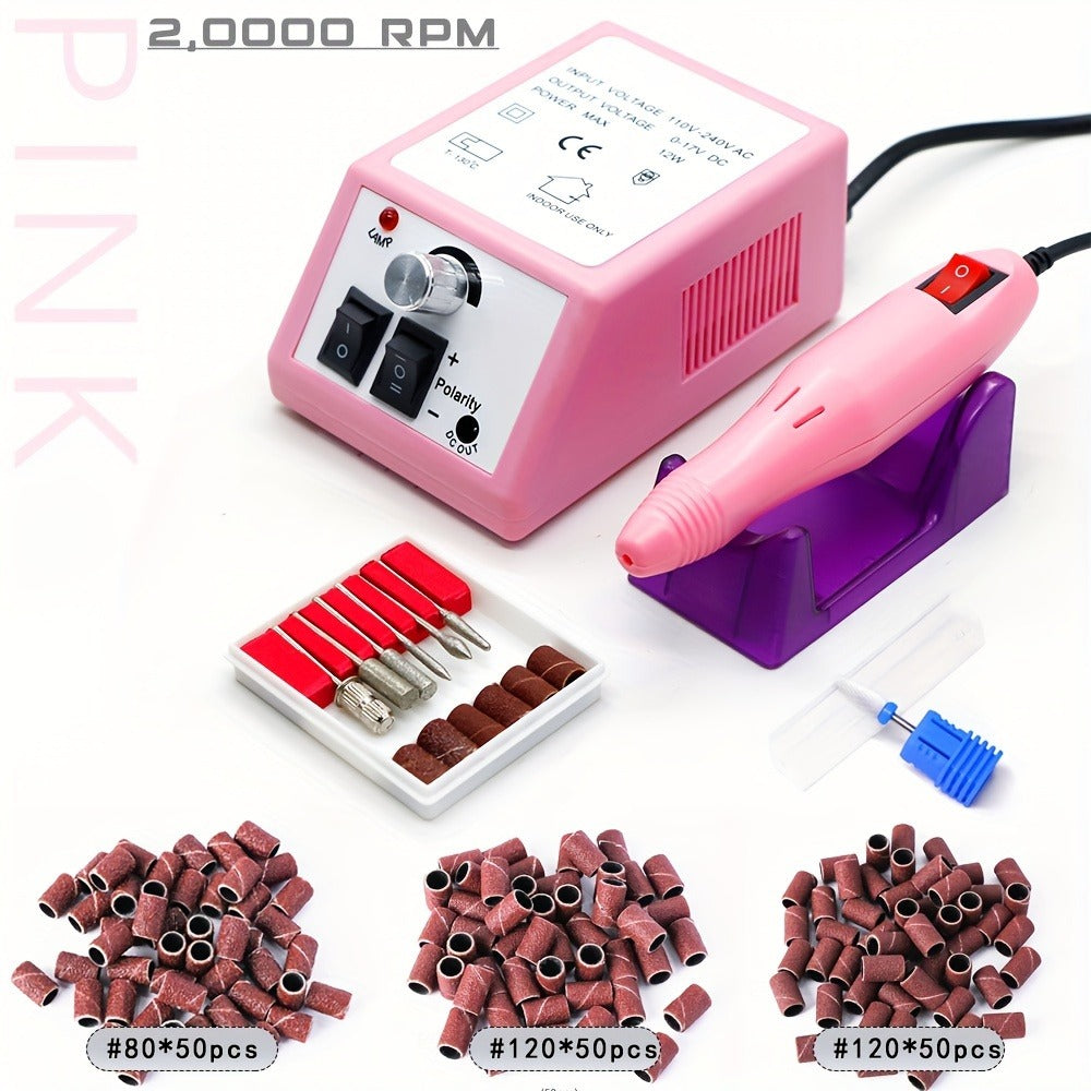Electric Nail Drill 20000 RPM Console Kit with 6 Bits, 50 Sanding Bands and Standard or 8-in-1 Options — image 28