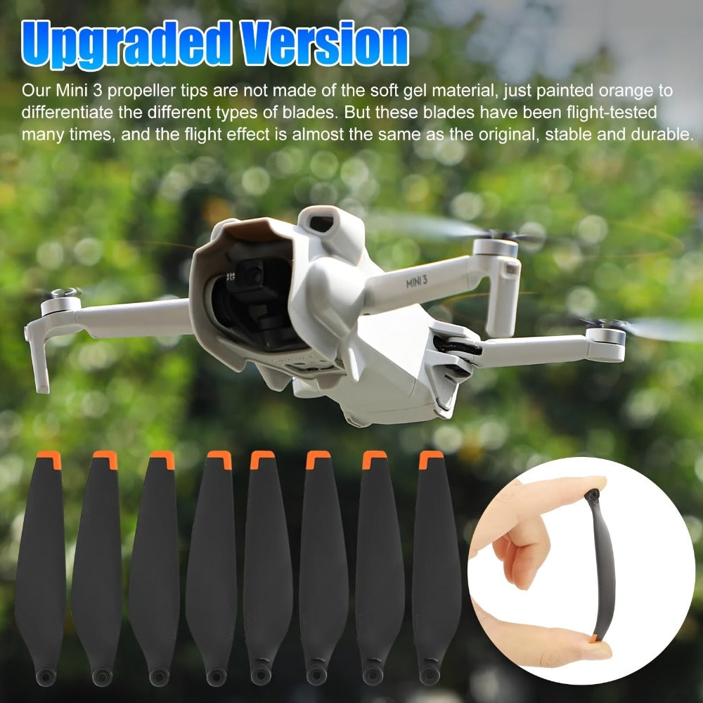 DJI Mini 3 Replacement Propellers 16pcs, Low-Noise Quick-Release Drone Blades Upgrade Kit with Screws & Screwdrivers — image 