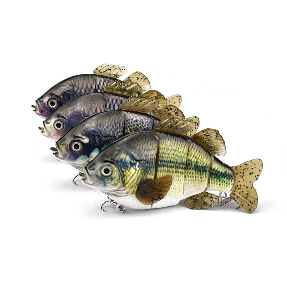PVC Soft Tail Sub Bait 4-Section Tilapia Sub Multi Section Artificial Bait Freshwater Sub Bait