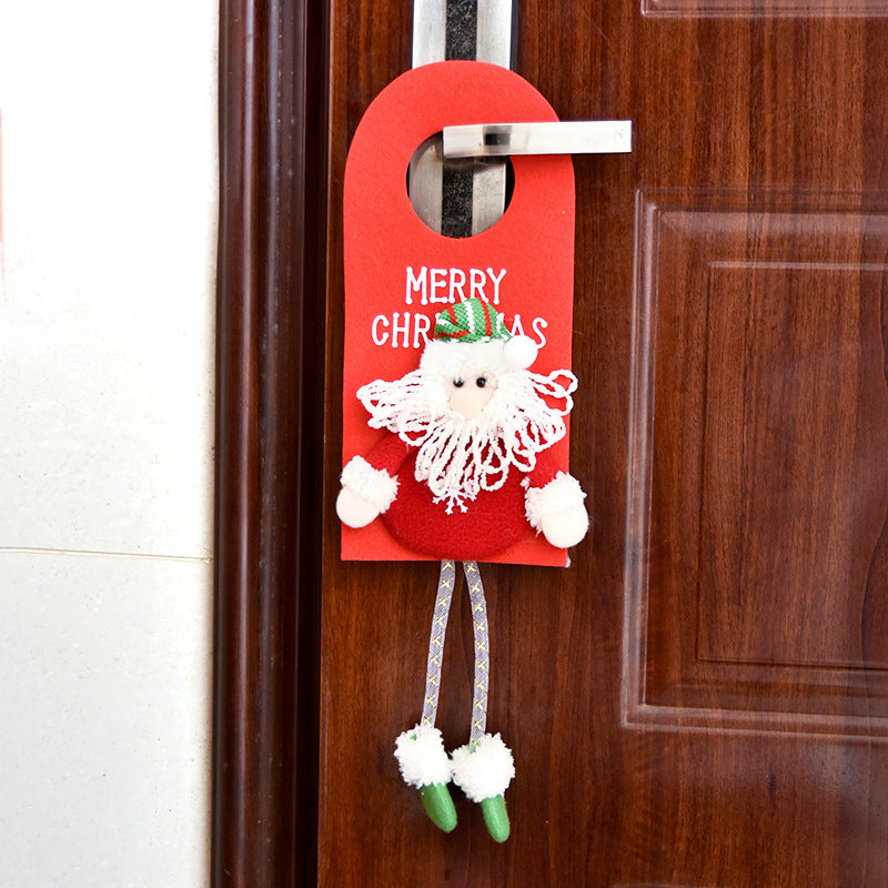 New Christmas Decorations Window Display Pendant Cartoon Old Man Snowman Doll Christmas Fabric Door Hanging