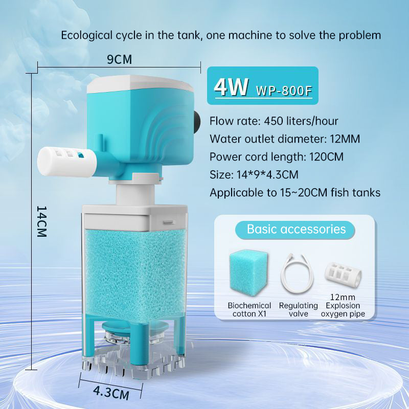 Multifunctional Aquarium Sponge Filter: Water Purifier, Pump, Wave Maker, with Suction Cup & Air Pump - V.I.P Digital Presence