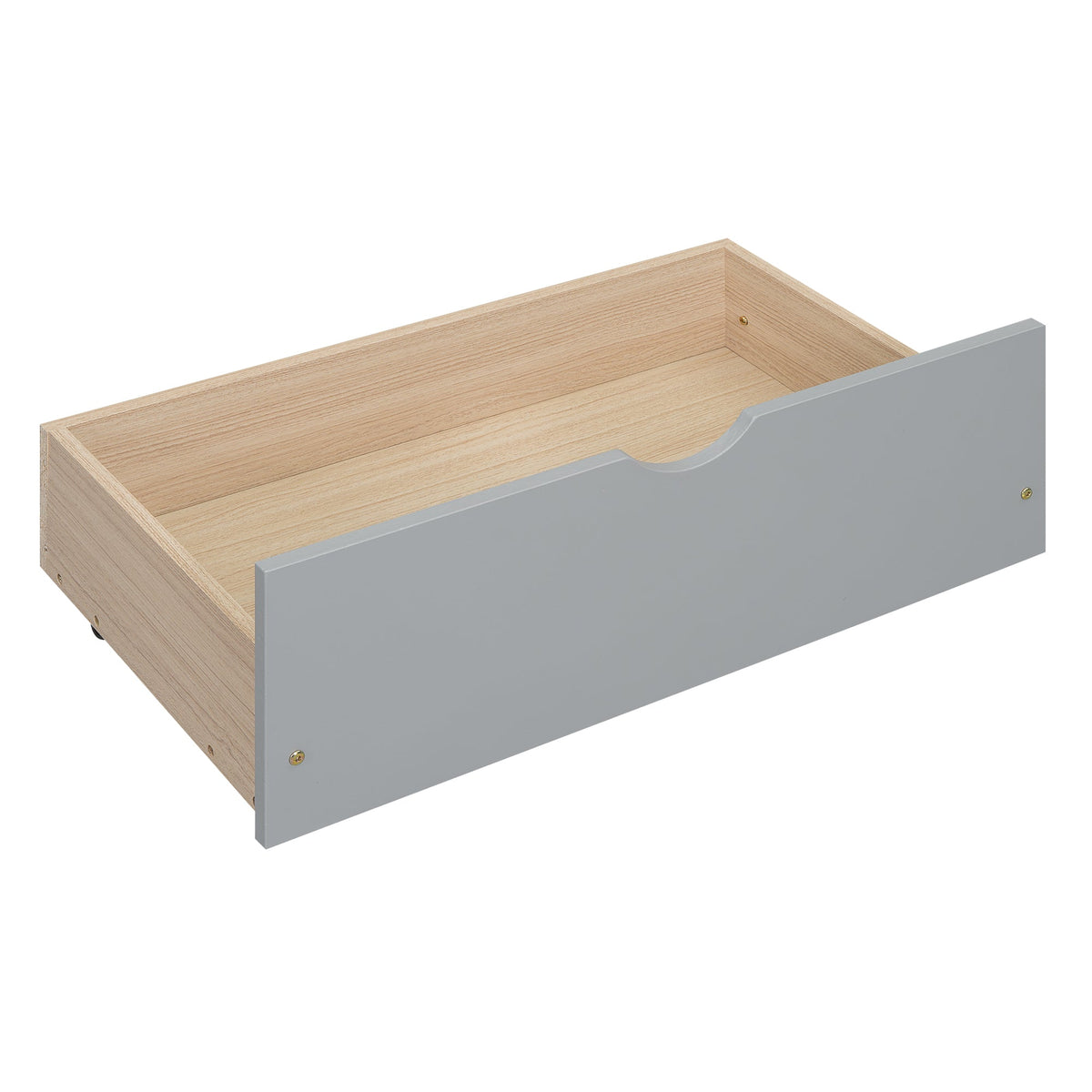 Queen Size Platform Bed with Storage Headboard and 2 Drawers, Gray