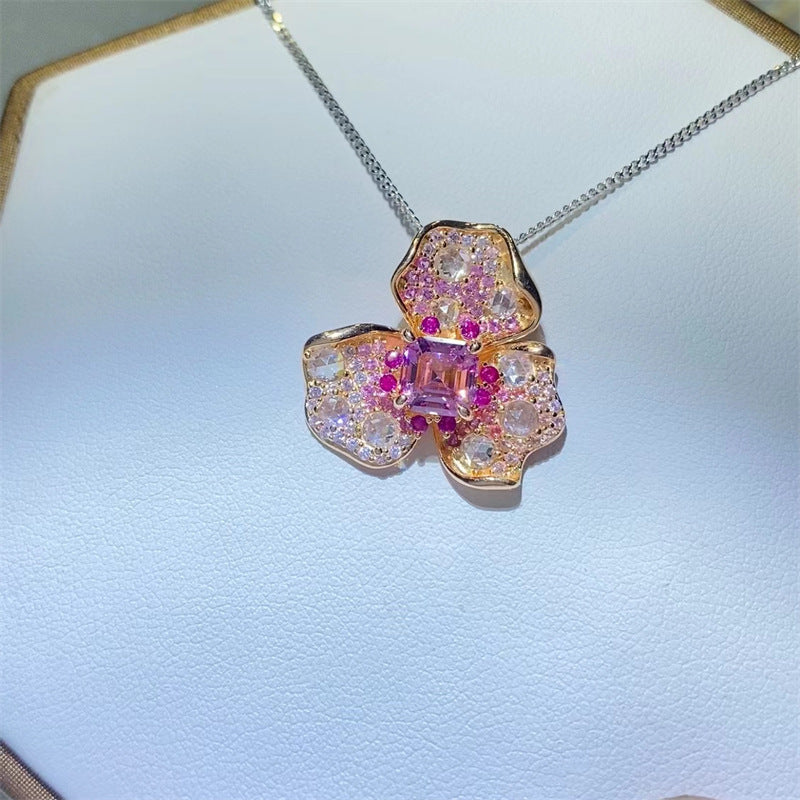 2 Carat Moissanite 925 Sterling Silver Pendant Necklace