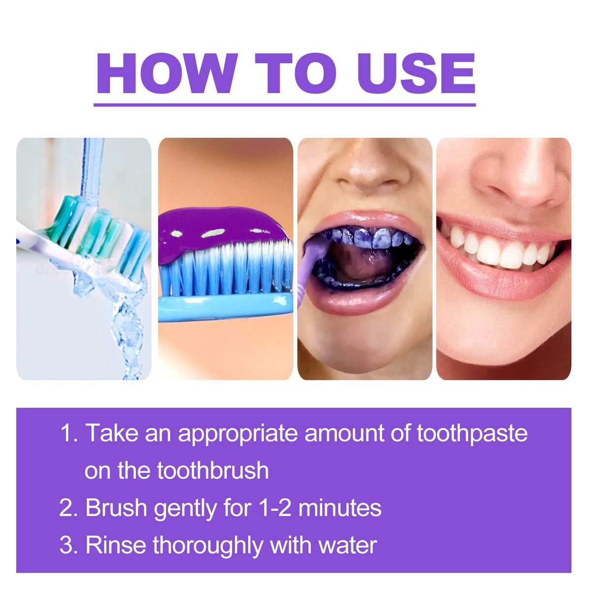 V34 Purple Toothpaste, Repair Teeth Mouth Clean Breath Fresh White Toothpaste