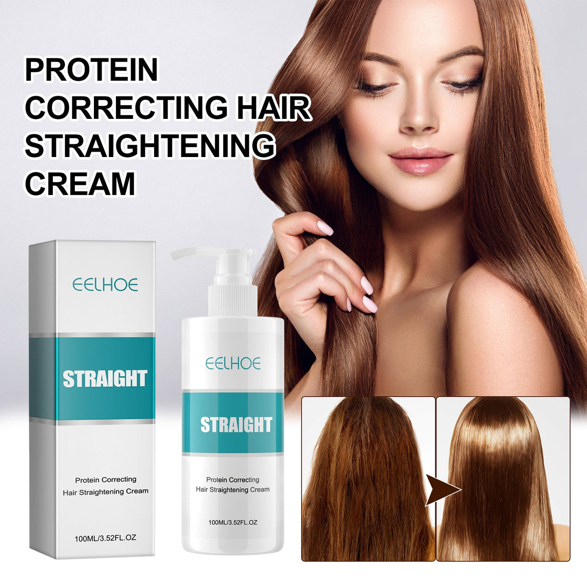 Protein Correcting Hair Straightening Cream, Smoothing And Repairing Damaged Hair Smoothing Cream Without Straightening