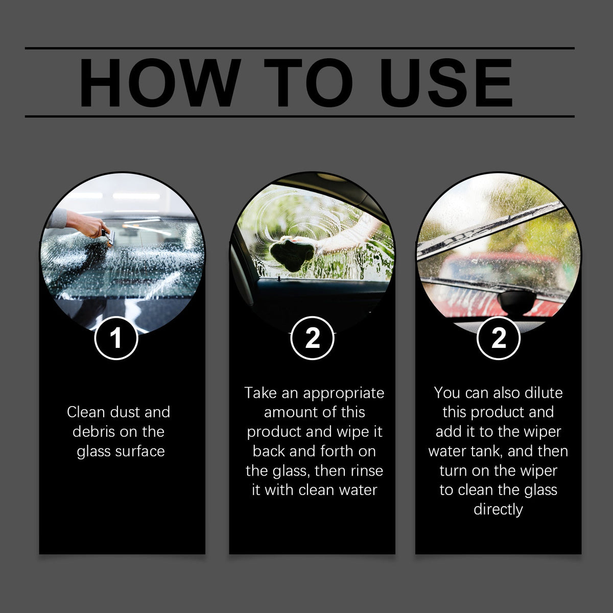 glass oil film remover, clear vision without trace use easy to remove stubborn oil film cleaner