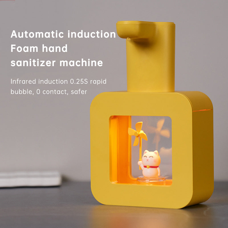 Cute Cat Rechargeable Touchless Automatic Soap Dispenser 400ml Kids foam Soap Dispenser with Night Light
