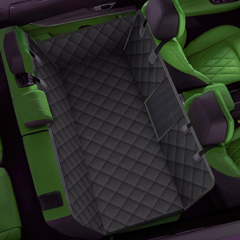 Quilted Dog Car Back Seat Cover with Side Flaps, Mesh Window and Six Color or Pink Mat Bundle Options — image 21