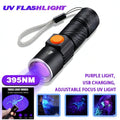 UV Flashlight Black Light 395nm USB Rechargeable - Ultraviolet Torch with 3 Modes for Pet Stain Detection — image 1